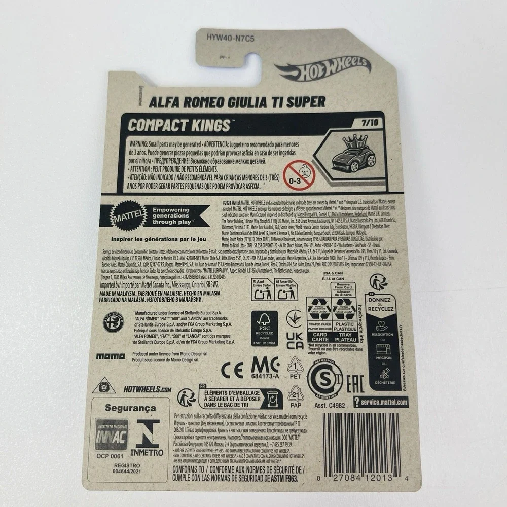 2025 Hot Wheels ALFA ROMEO GIULIA TI Super Red Compact Kings In Stock New Case L
